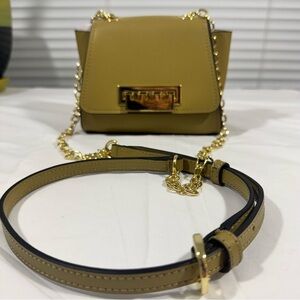 ZAC Zac Posen Gold Chain Tan Crossbody Bag